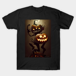 Halloween monster with scary pumpkin head T-Shirt